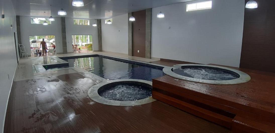 Aparthotel Flat Cavalinho Branco Com Piscina Aquecida 11M - 5 Min Da Praca Águas de Lindóia Exterior foto